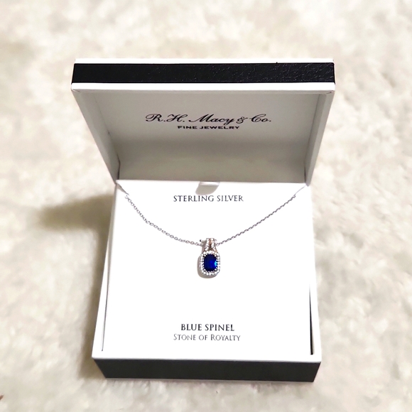 Blue Spinel & Sterling silver fine jewelry necklace - Picture 4 of 6